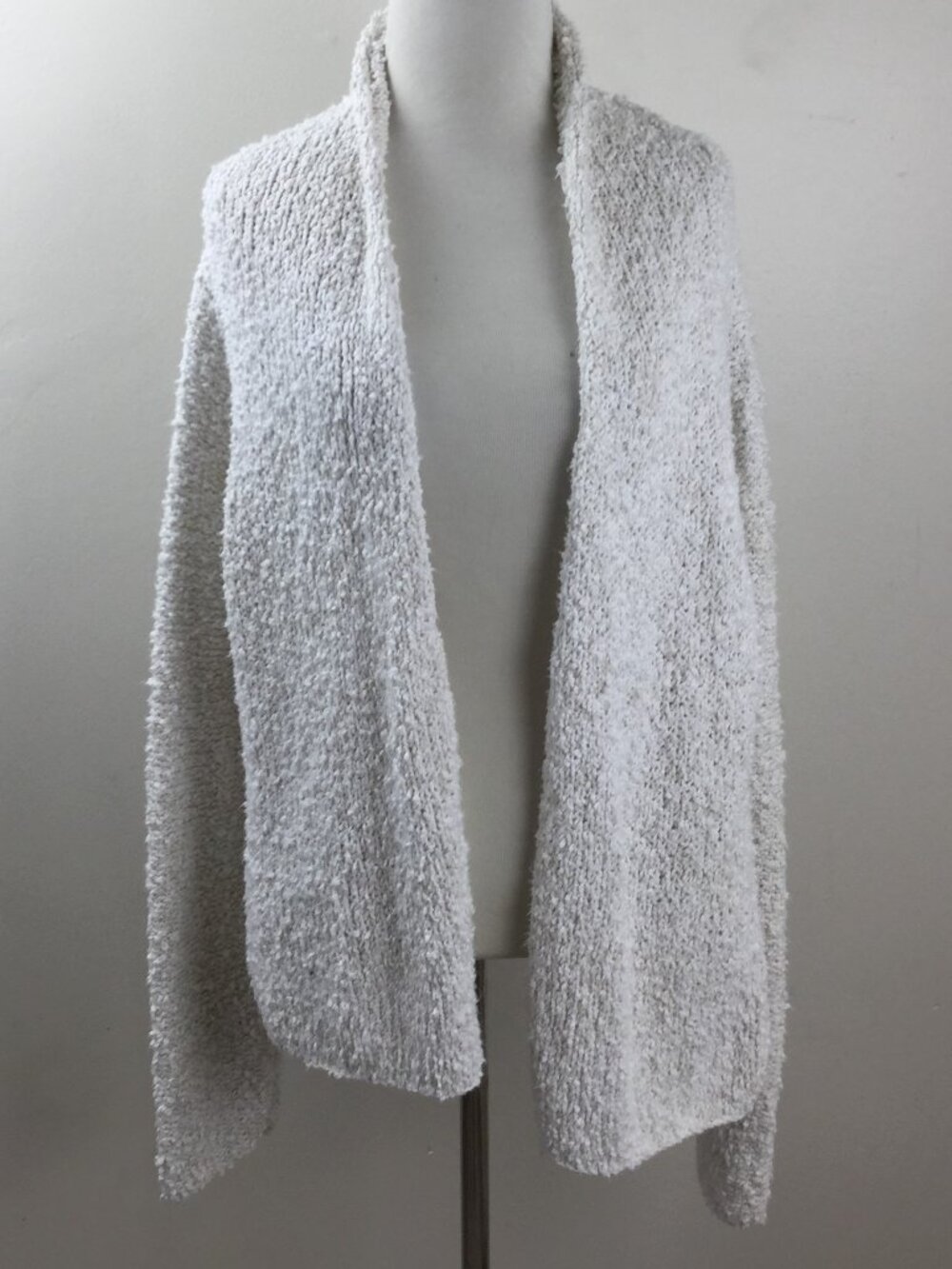 Eileen Fisher Cotton/Linen Cream Open Front Cardigan l